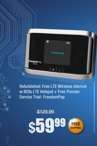 Refurbished: Free LTE Wireless Internet w 803s LTE Hotspot + Free Premier Service Trial- FreedomPop