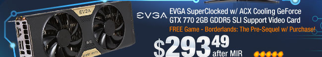 EVGA SuperClocked w/ ACX Cooling GeForce GTX 770 2GB GDDR5 SLI Support Video Card