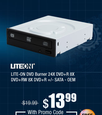 LITE-ON DVD Burner 24X DVD+R 8X DVD+RW 8X DVD+R +/- SATA - OEM