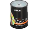 TDK 4.7GB 16X DVD-R 100 Packs Spindle Disc Model 48520