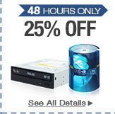 48 HOURS ONLY. 25% OFF ALL BLANK MEDIA & INTERNAL CD / DVD BURNERS*