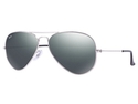 Ray Ban RB3025 Aviator Mirror Metal Sunglasses - Silver Frame/Silver Lenses