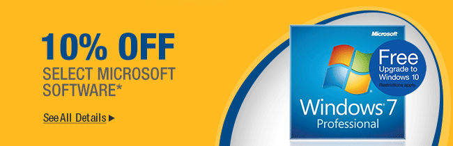 10% OFF SELECT MICROSOFT SOFTWARE*