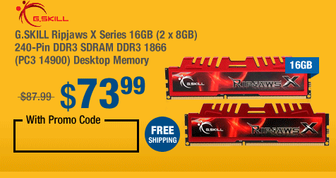 G.SKILL Ripjaws X Series 16GB (2 x 8GB) 240-Pin DDR3 SDRAM DDR3 1866 (PC3 14900) Desktop Memory