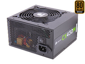 CORSAIR CX series CX430M 430W 80 PLUS BRONZE Certified Modular Active PFC Power Supply