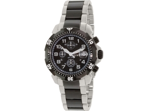 Precimax Men's Defender Pro PX13312 Silver/Black Stainless-Steel Quartz Watch