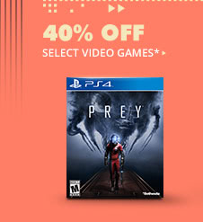 40% OFF SELECT VIDEO GAMES*