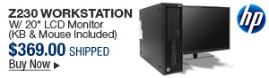 Newegg Flash – HP Z230 Workstation W/ 20" LCD Monitor (KB & Mouse Included)