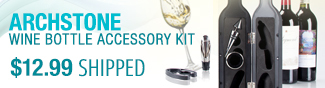 Archstone wine bottle accessory kit