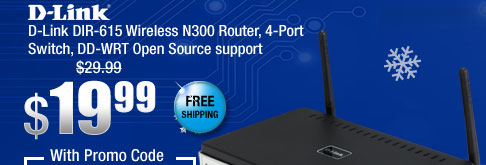 D-Link DIR-615 Wireless N300 Router, 4-Port Switch, DD-WRT Open Source support