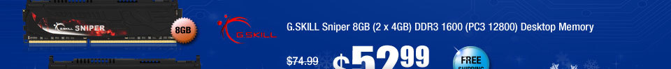 G.SKILL Sniper 8GB (2 x 4GB) DDR3 1600 (PC3 12800) Desktop Memory