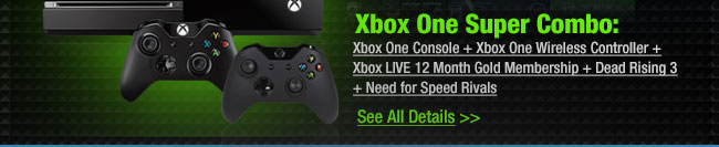 Xbox One Console + Xbox One Wireless Controller + Xbox LIVE 12 Month Gold Membership + Dead Rising 3 + Need for Speed Rivals