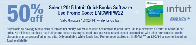 Intuit - 50% OFF select 2015 Intuit quickbooks software.