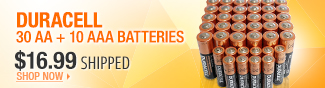 Duracell - 30AA + 10 AAA batteries