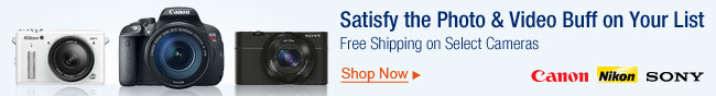 Satisfy the Photo & Video Buff on Your List. Free Shipping on Select Cameras