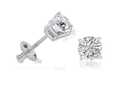 Amanda Rose Collection 1/2ct tw Round Diamond Stud Earrings set in 14K White Gold with Screw-Backs