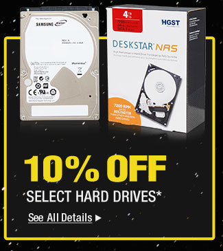 10% SELECT HARD DRIVES*