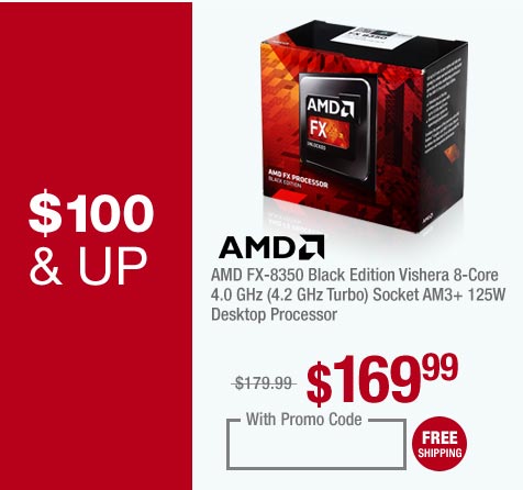 AMD FX-8350 Black Edition Vishera 8-Core 4.0 GHz (4.2 GHz Turbo) Socket AM3+ 125W Desktop Processor