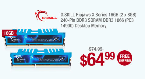 G.SKILL Ripjaws X Series 16GB (2 x 8GB) 240-Pin DDR3 SDRAM DDR3 1866 (PC3 14900) Desktop Memory