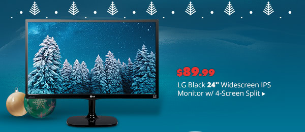 LG Black 24" Widescreen IPS Monitor w/ 4-Screen Split