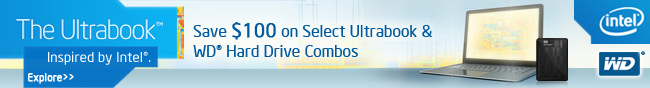 Save $100 on Select Ultrabook & WD Hard Drive Combos.