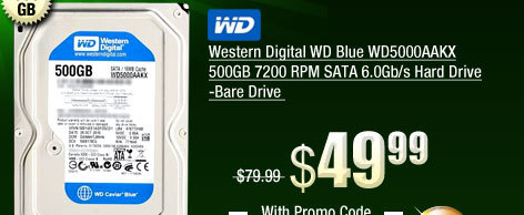 Western Digital WD Blue WD5000AAKX 500GB 7200 RPM SATA 6.0Gb/s Hard Drive -Bare Drive 