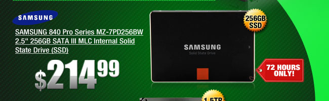 SAMSUNG 840 Pro Series MZ-7PD256BW 2.5 inch 256GB SATA III MLC Internal Solid State Drive