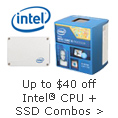 up to 40usd off intel CPU plus SSd combos