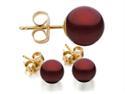14K Yellow Gold 6-7mm Cranberry Freshwater Cultured Pearl Stud Earrings AAA Quality