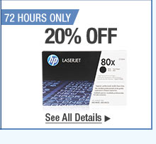 72 HOURS ONLY. 20 Percent OFF. ALL HP TONERS* See All Details