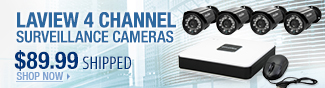 Newegg Flash  LaView 4 Channel Surveillance Cameras