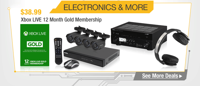 Electronics & More. $38.99 Xbox LIVE 12 Month Gold Membership