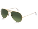 Ray Ban RB3025 Aviator Metal Classic Sunglasses - Gold Frame/Green Lenses