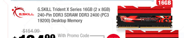 G.SKILL Trident X Series 16GB (2 x 8GB) 240-Pin DDR3 SDRAM DDR3 2400 (PC3 19200) Desktop Memory