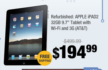 Refurbished: APPLE iPAD2 32GB 9.7” Tablet with Wi-Fi and 3G (AT&T) 