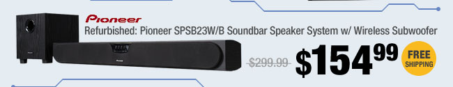 Refurbished: Pioneer SPSB23W/B Soundbar Speaker System w/ Wireless Subwoofer 