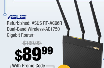 Refurbished: ASUS RT-AC66R Dual-Band Wireless-AC1750 Gigabit Router 