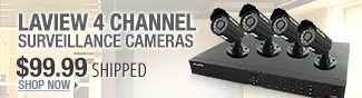 Newegg Flash  LaView 4 Channel Surveillance Cameras