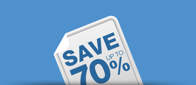 Save up to 70%