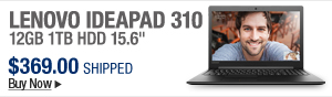 Newegg Flash – Lenovo Ideapad 310 12GB 1TB HDD 15.6"