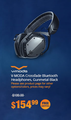 V-MODA Crossfade Bluetooth Headphones, Gunmetal Black