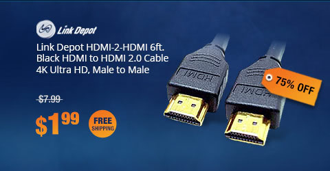 Link Depot HDMI-2-HDMI 6ft. Black HDMI to HDMI 2.0 Cable 4K Ultra HD, Male to Male