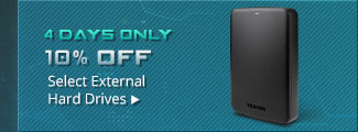 10% OFF SELECT EXTERNAL HARD DRIVES*