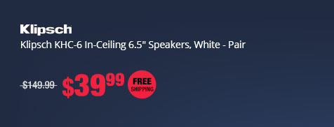 Klipsch KHC-6 In-Ceiling 6.5" Speakers, White - Pair
