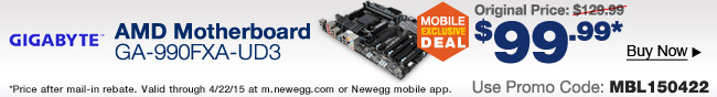 Gigabyte - AMD Motherboard GA-990FXA-UD3. Mobile Exclusive Deal. Buy Now.