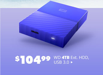 WD 4TB Ext. HDD, USB 3.0