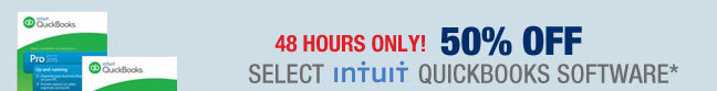 50% OFF SELECT INTUIT QUICKBOOKS SOFTWARE