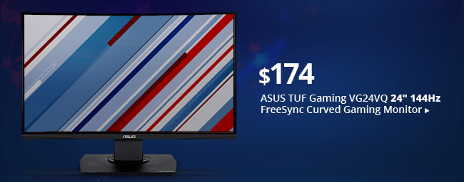 Feature - $174 ASUS TUF Gaming VG24VQ 24 inch 144Hz Curved Gaming Monitor