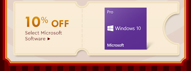 10% OFF Select Microsoft Software