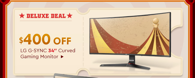 Deluxe Deal - $400 OFF LG G-SYNC 34" Curved Gaming Monitor